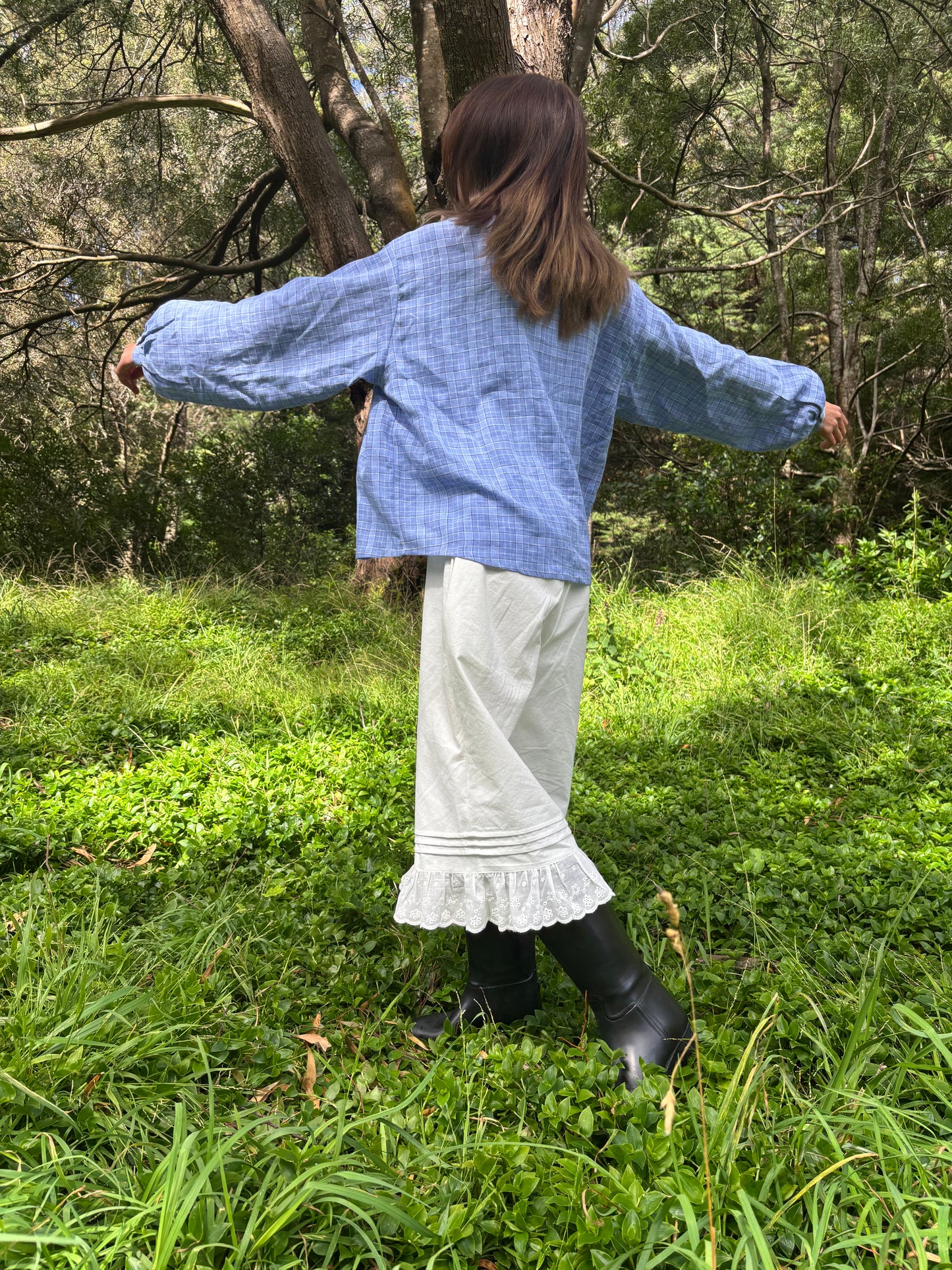 Womens Linen Garden Folk Blouse