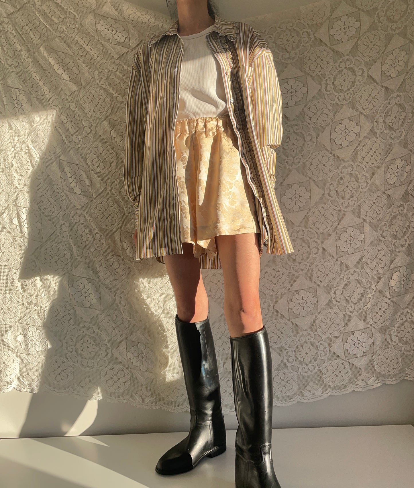 Womens Floral Pure Silk Shorts