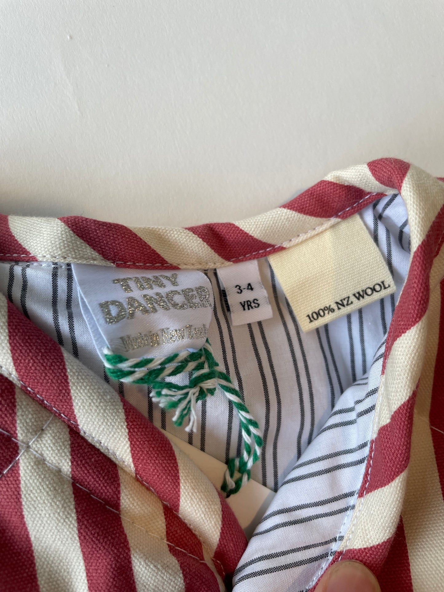 Popcorn Stripe Wool Quilt Jacket /3-4 Y