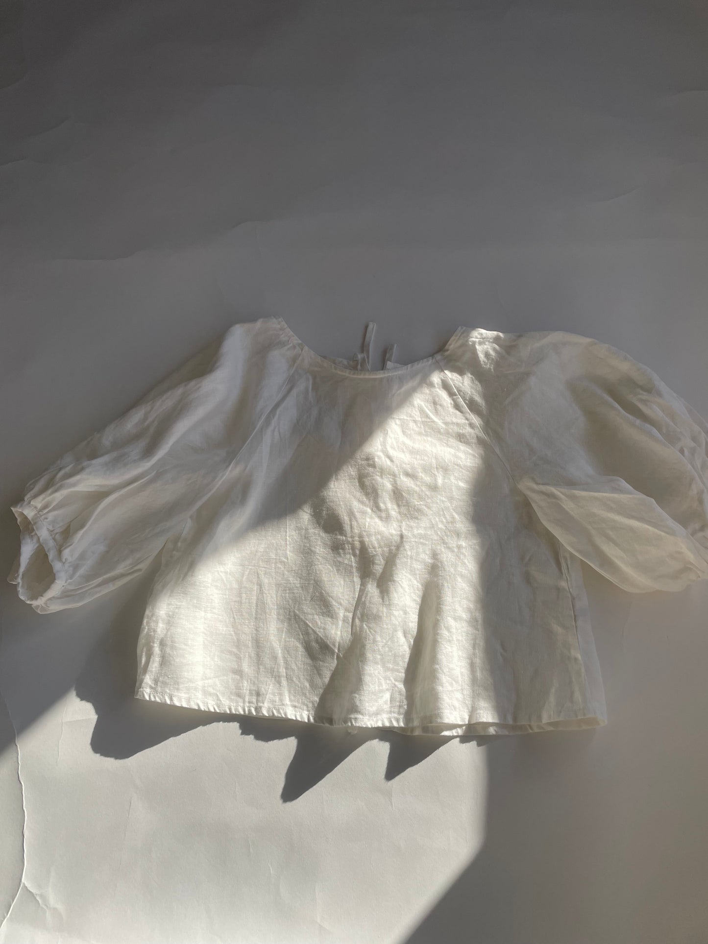 Pre-loved / Womens back ribbon linen top / 6
