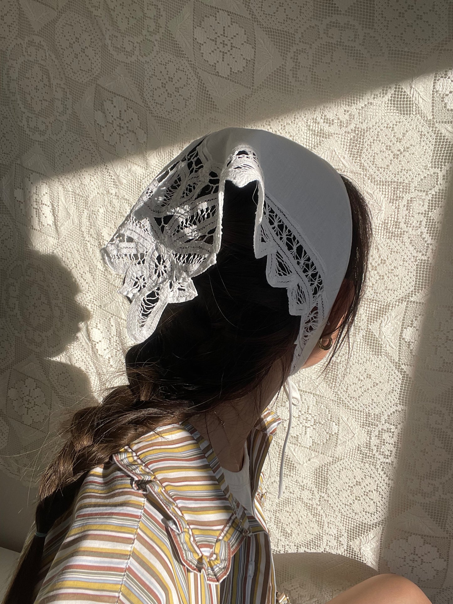 Womens Vintage Lace Headscarf