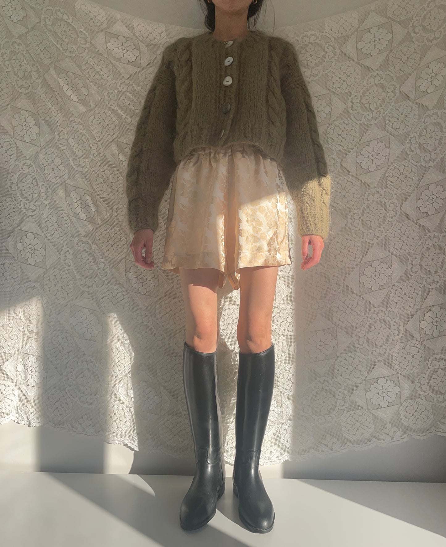 Womens Floral Pure Silk Shorts