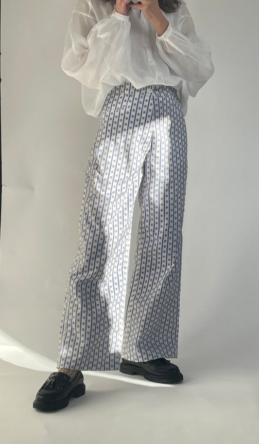 Womens Floral Wallpaper Cotton Pants