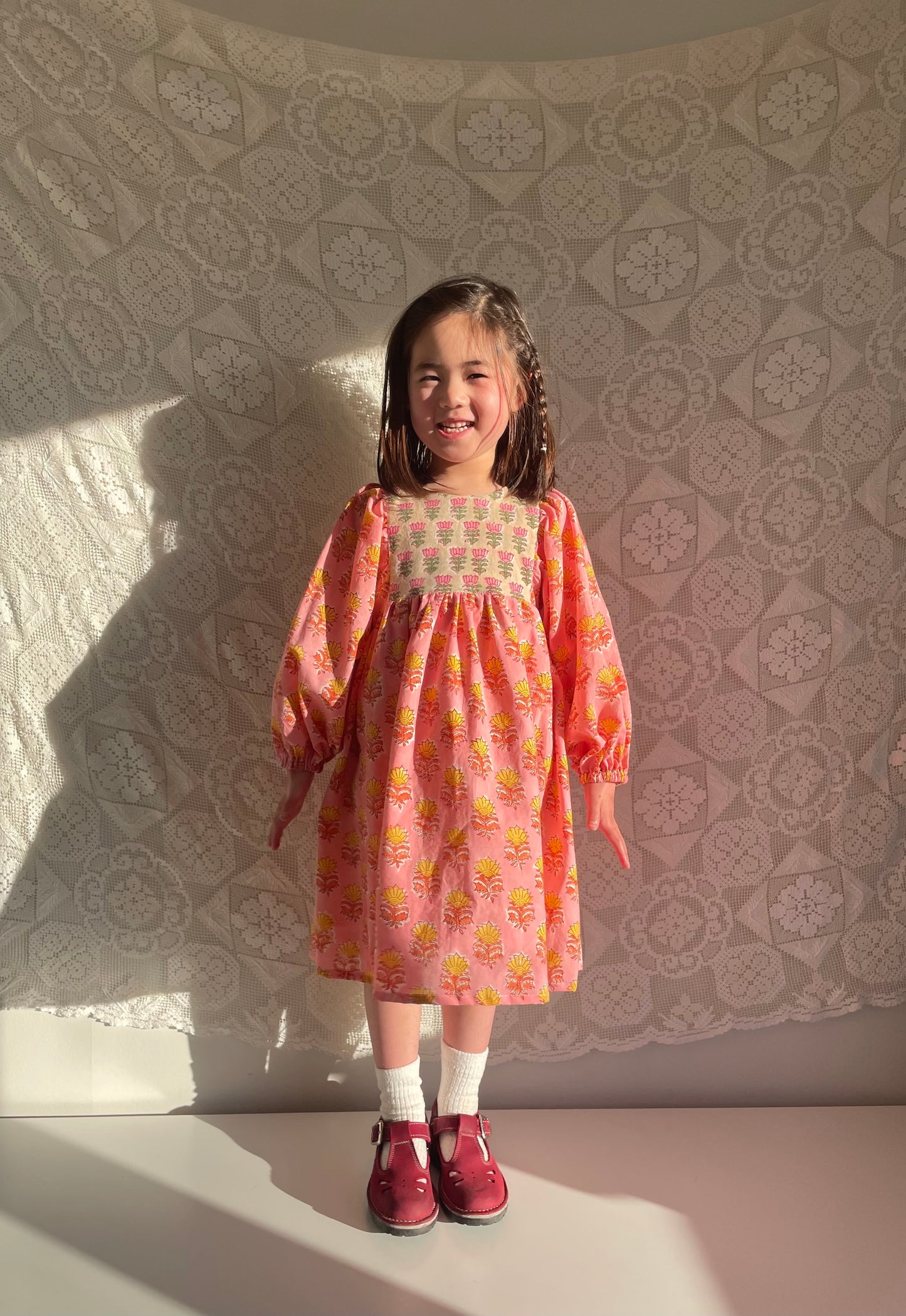 Girls Block Print Dress