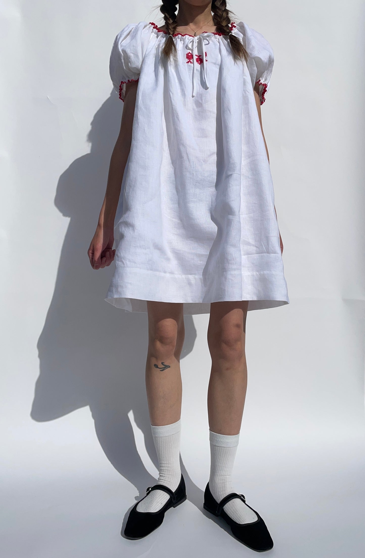 Womens Fish Cross Stitch Mini Dress