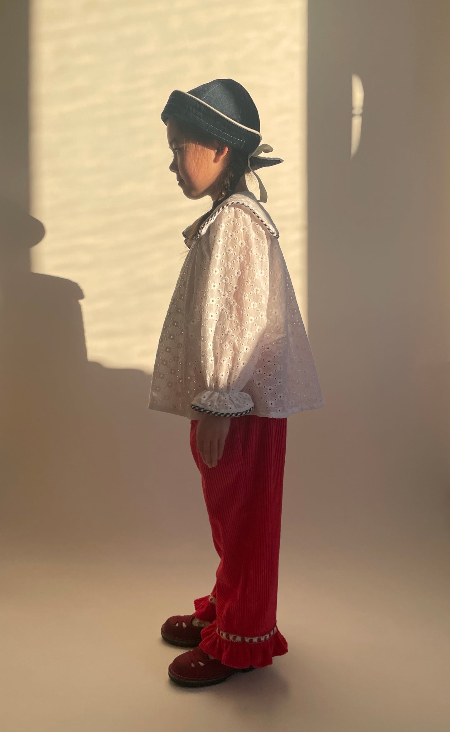 Girls Corduroy Strawberry Ruffle Pants