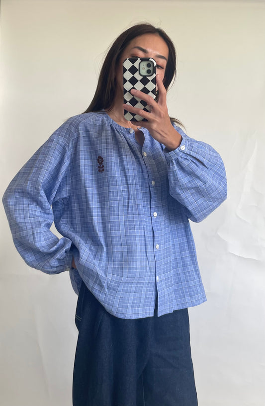 Womens Linen Garden Folk Blouse