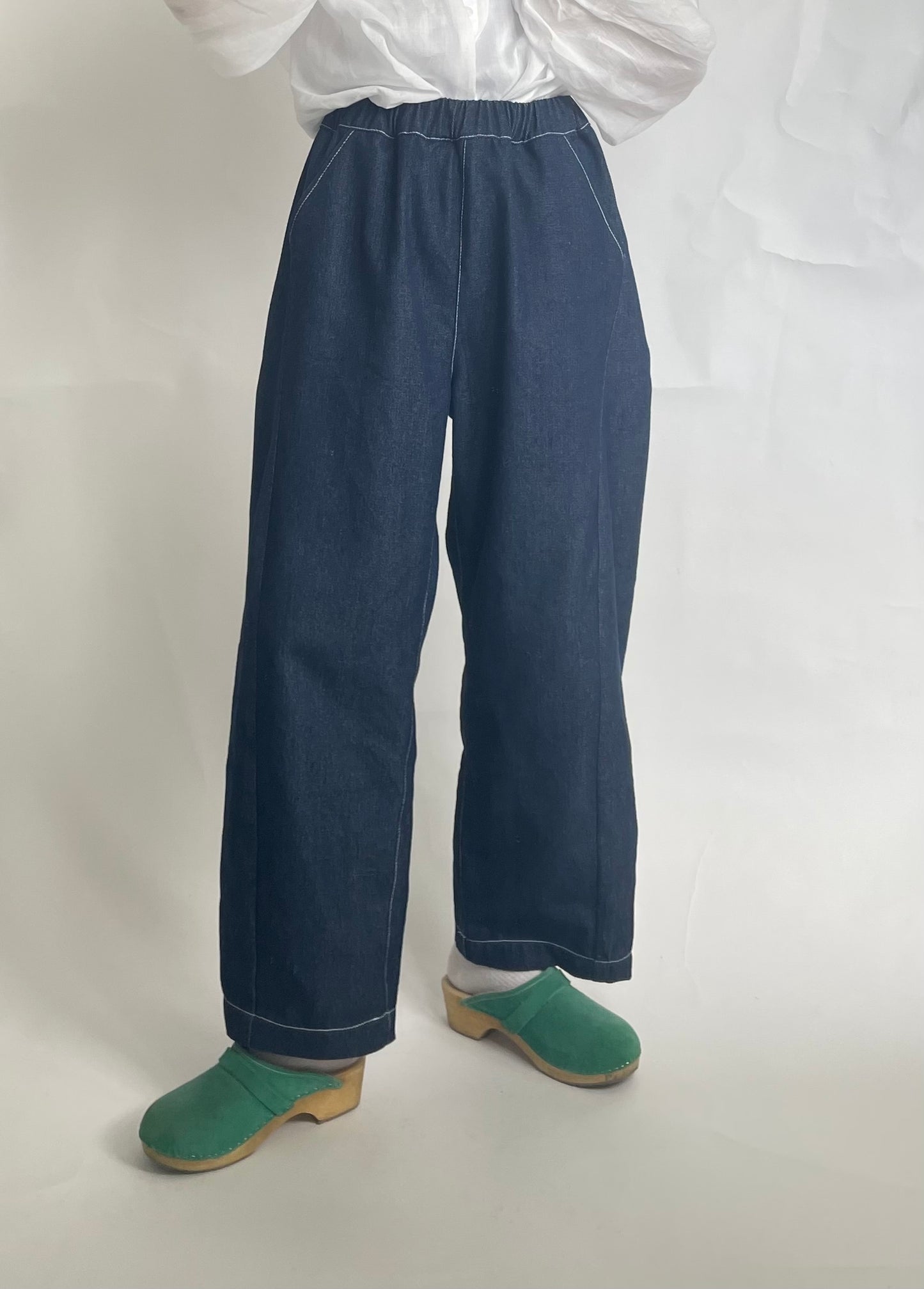 Womens Denim Arc Carved Pants