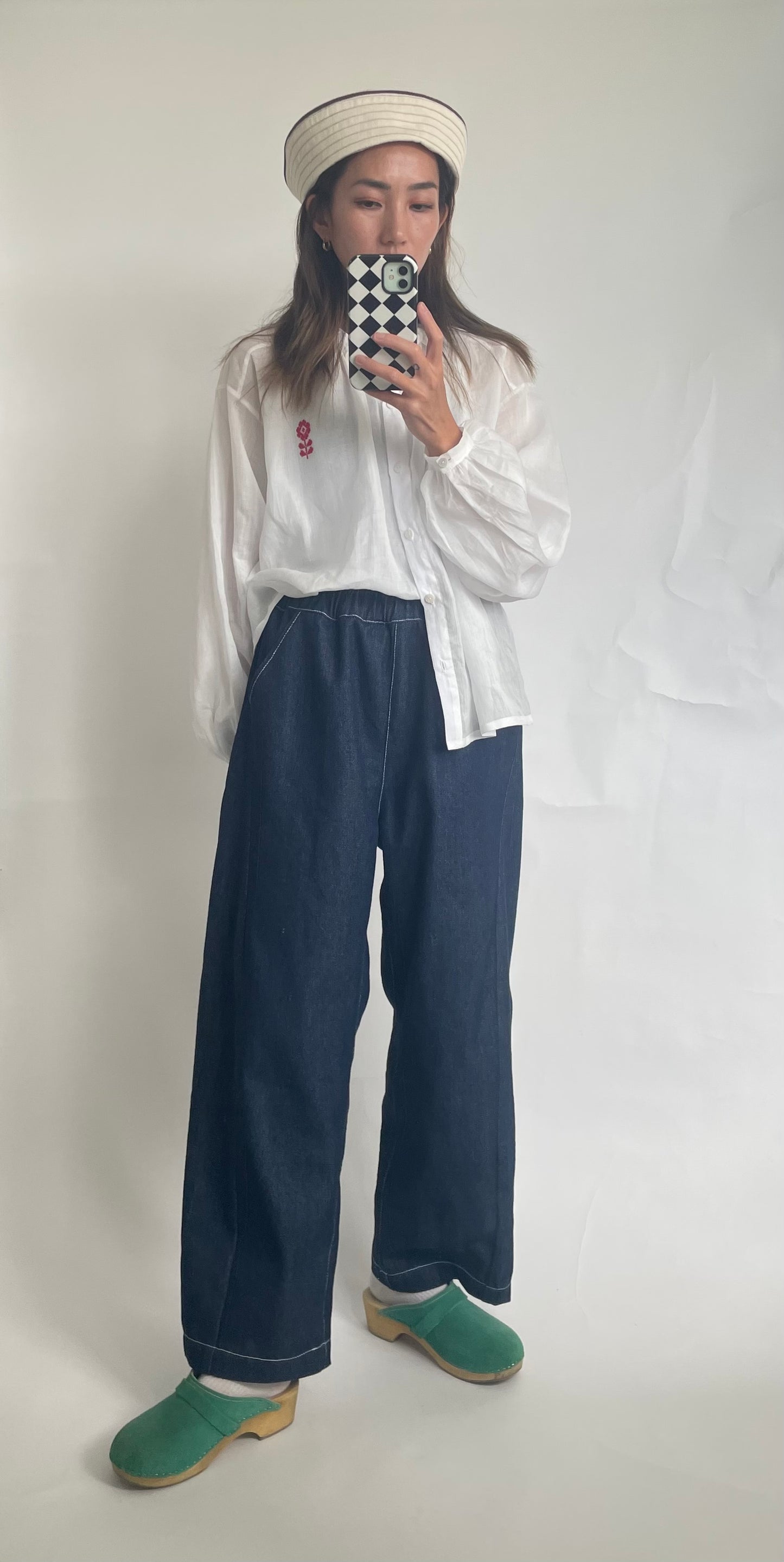 Womens Denim Arc Carved Pants