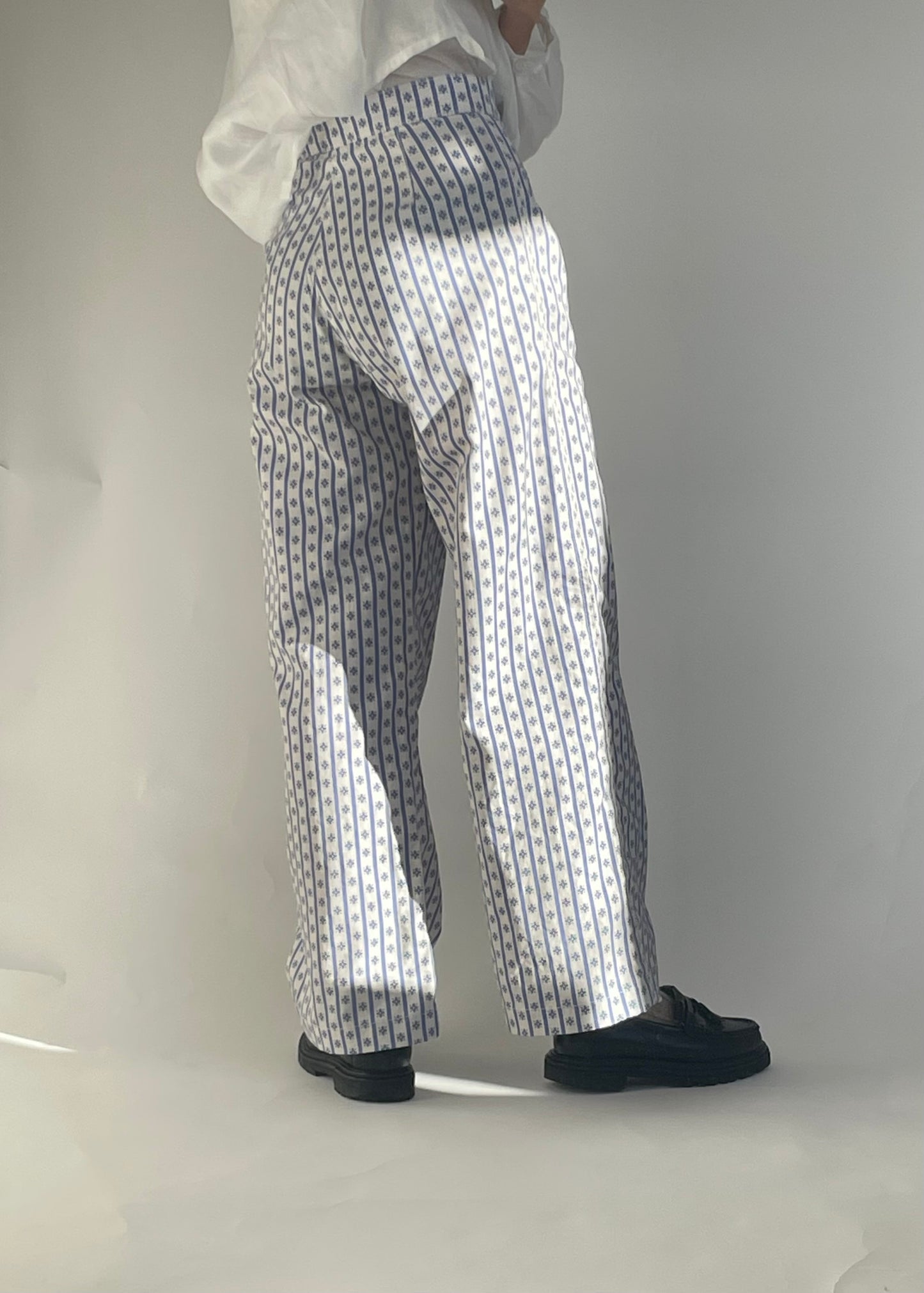 Womens Floral Wallpaper Cotton Pants