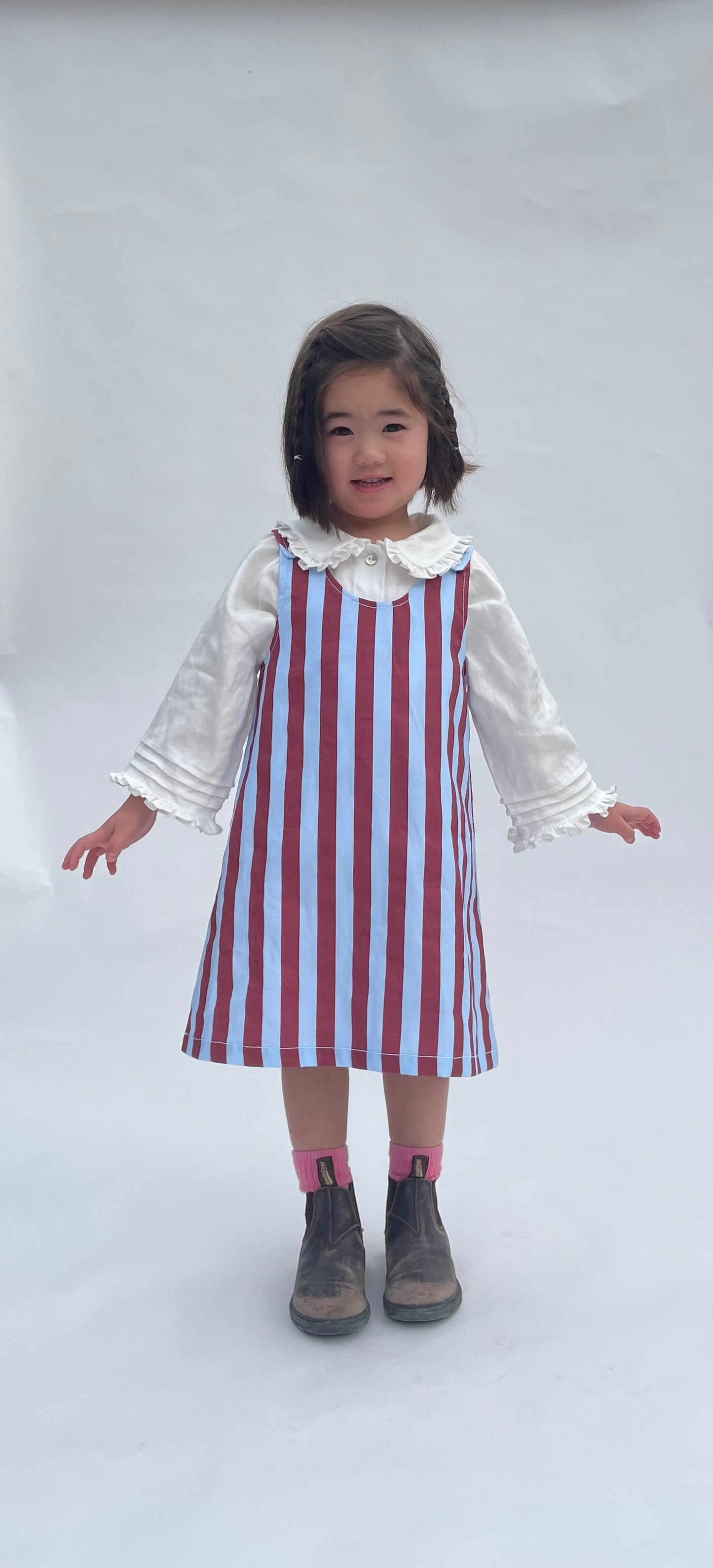 Girls Two Tone Stripe Dress
