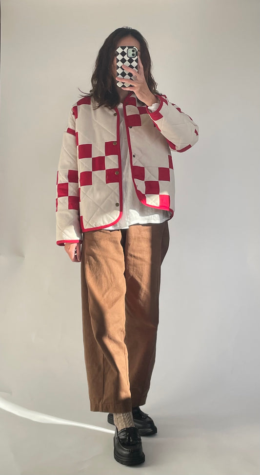 Wonens Irish Chain Wool Quilt Jacket