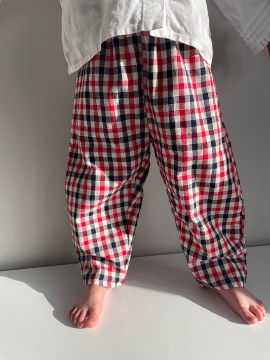 Unisex Check Cotton Pants