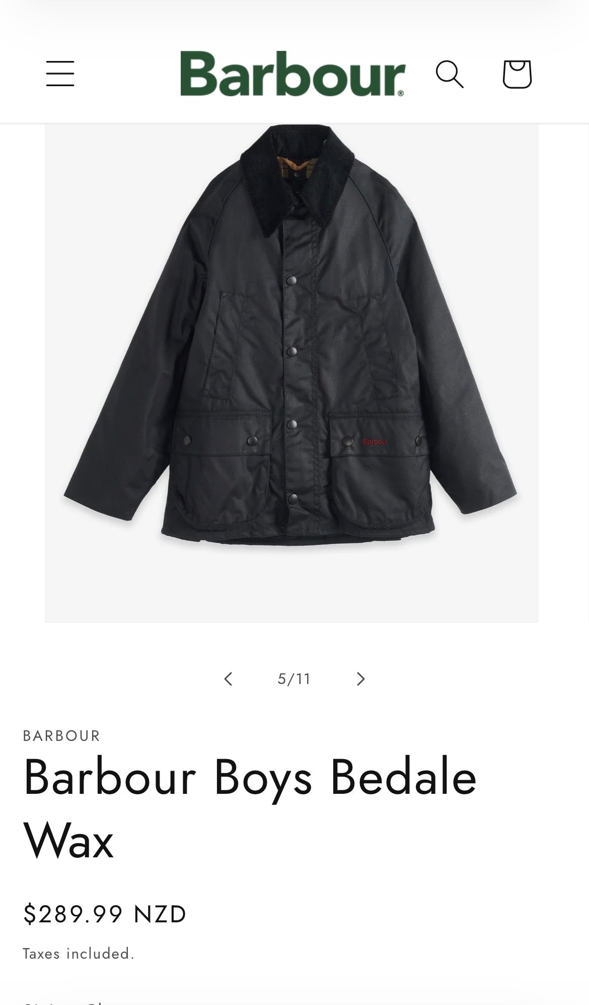 Barbour oiled jacket kids L(10/11yo)