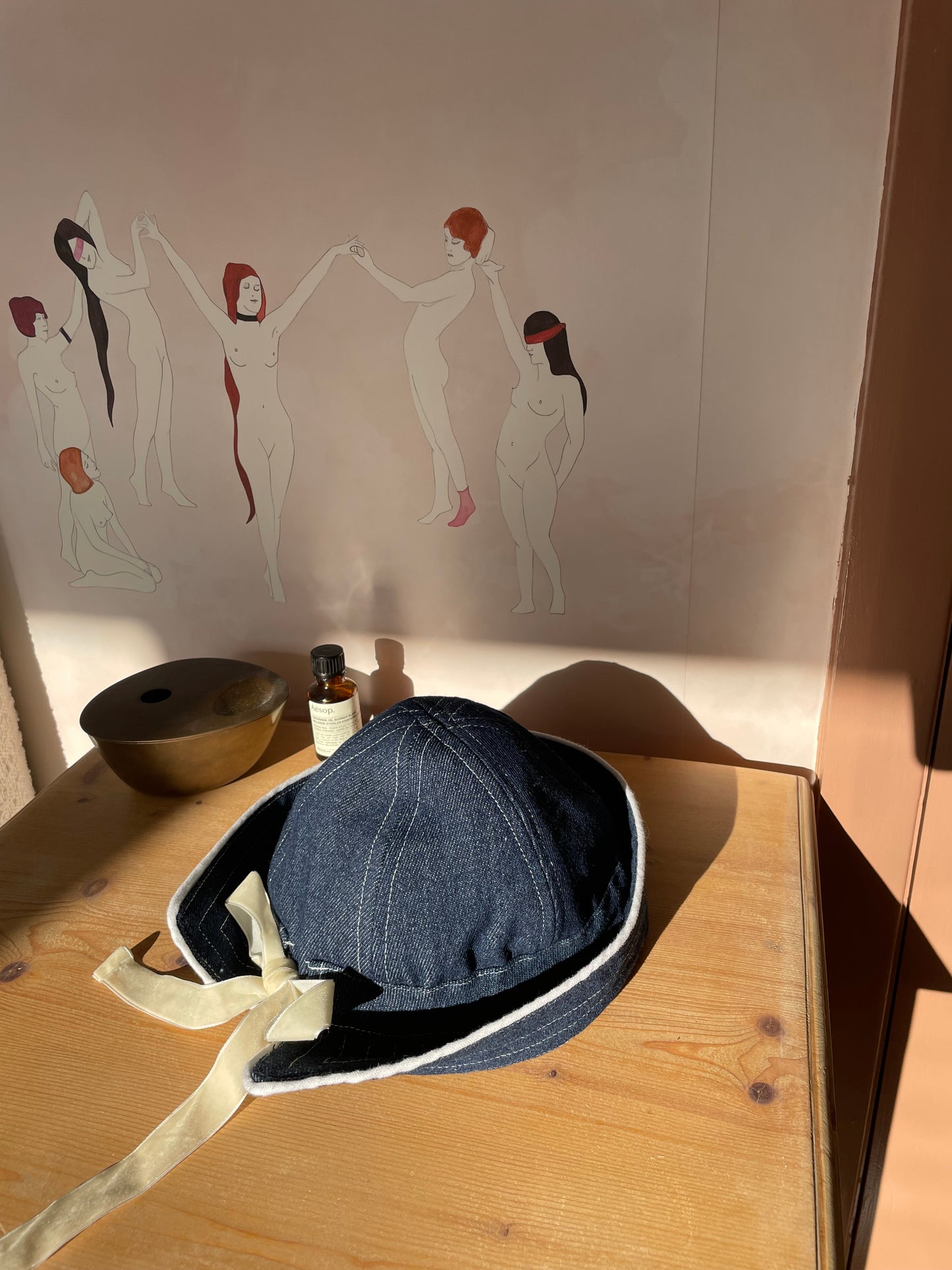 Womens Denim Sailor Hat