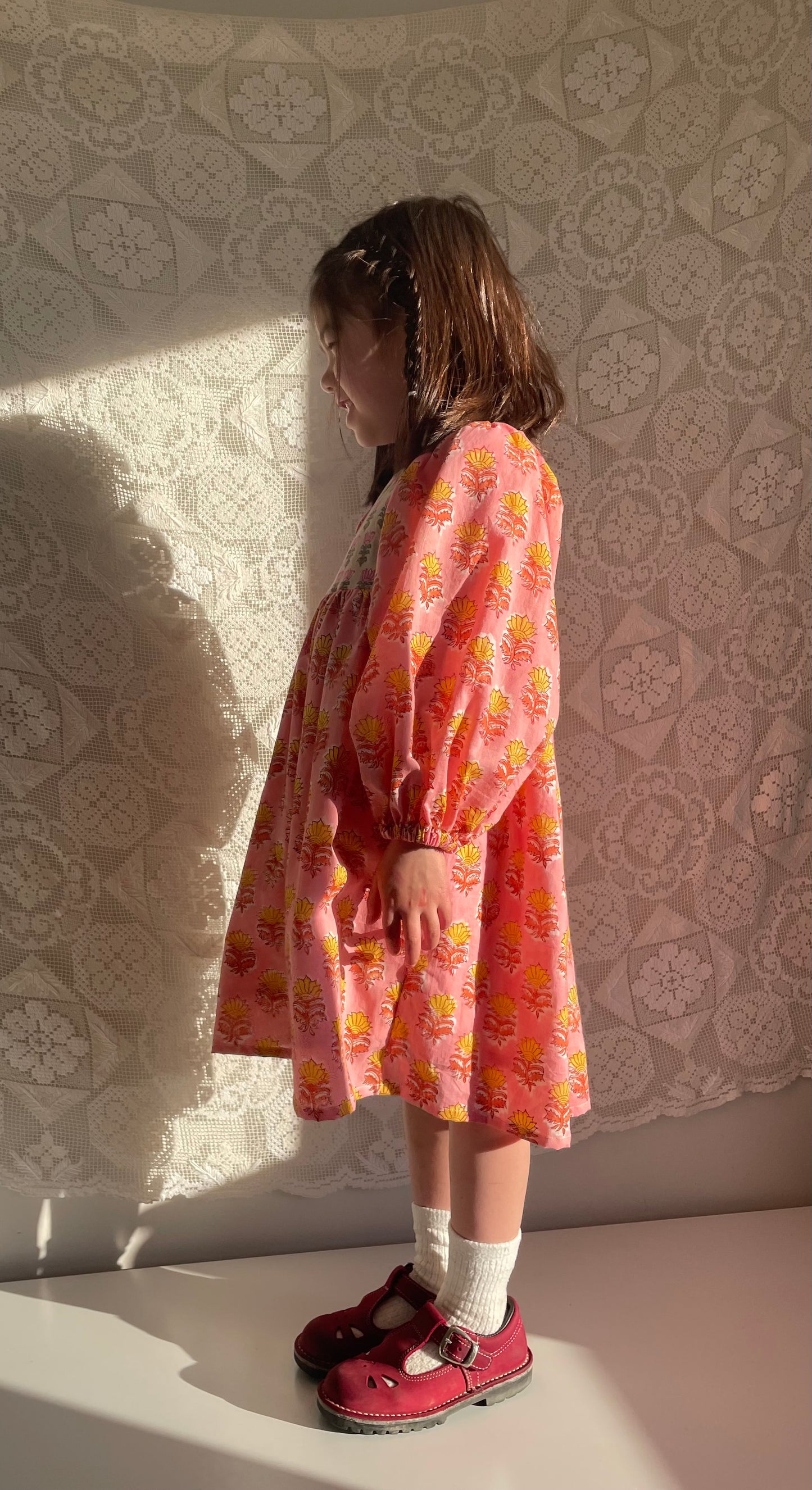 Girls Block Print Dress