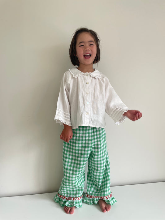 Girls Strawberry Ruffle Pants