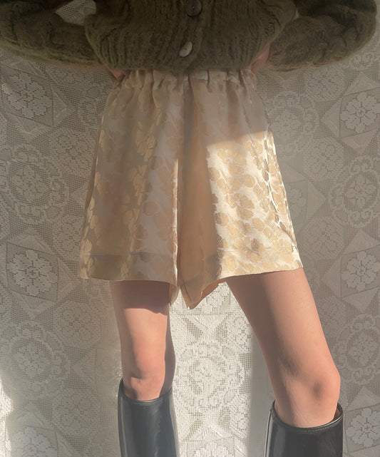 Womens Floral Pure Silk Shorts