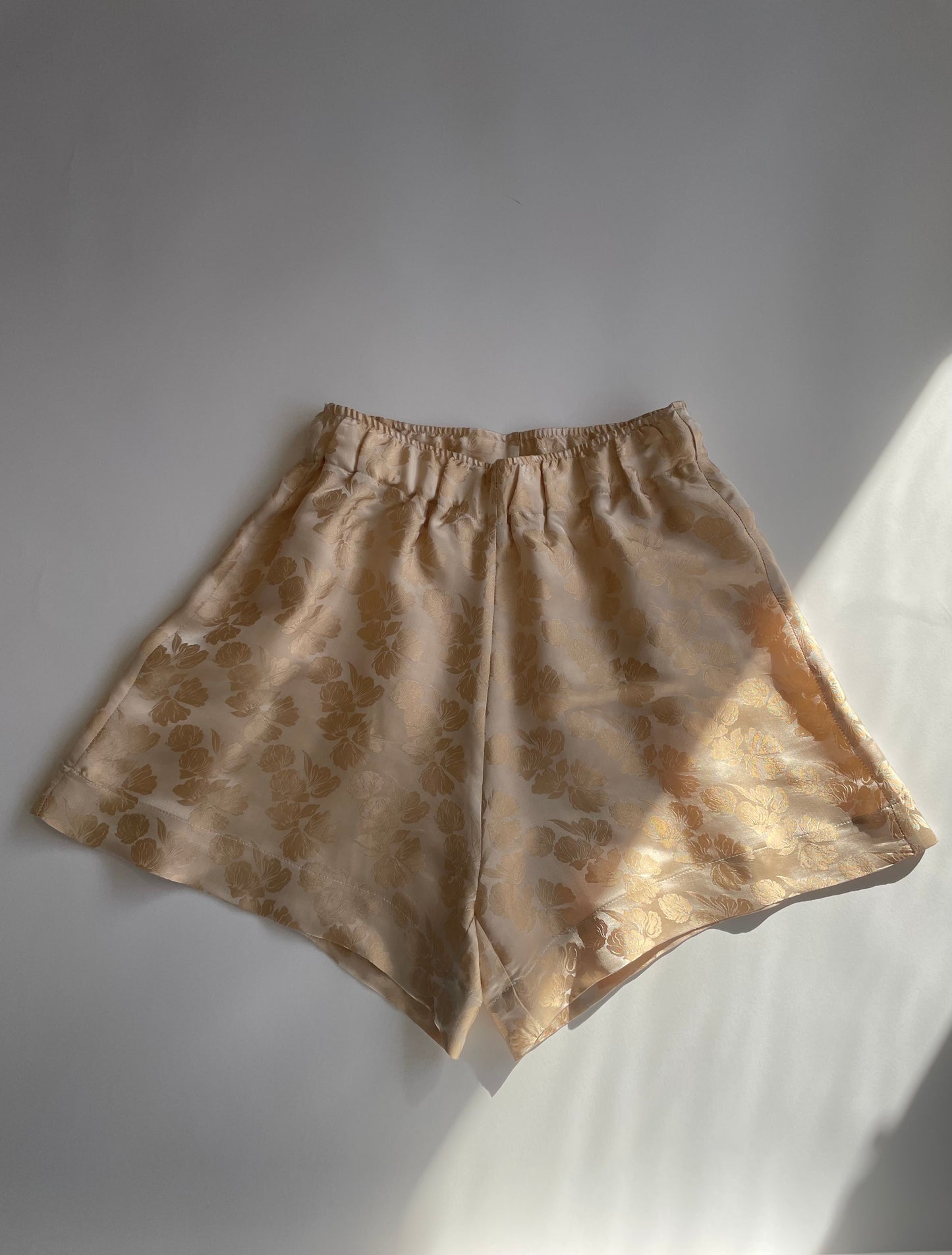 Womens Floral Pure Silk Shorts
