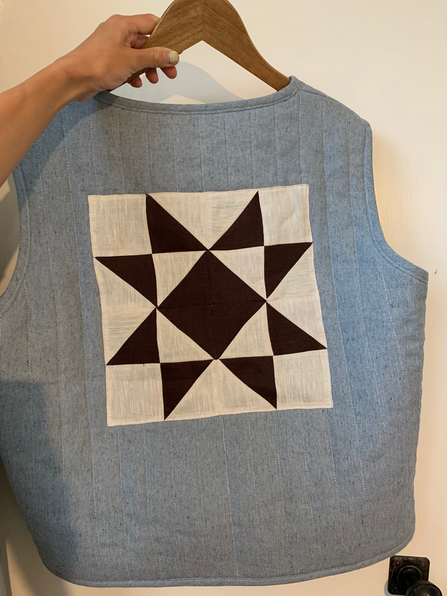 Womens Crystal Star Wool Quilt Vest
