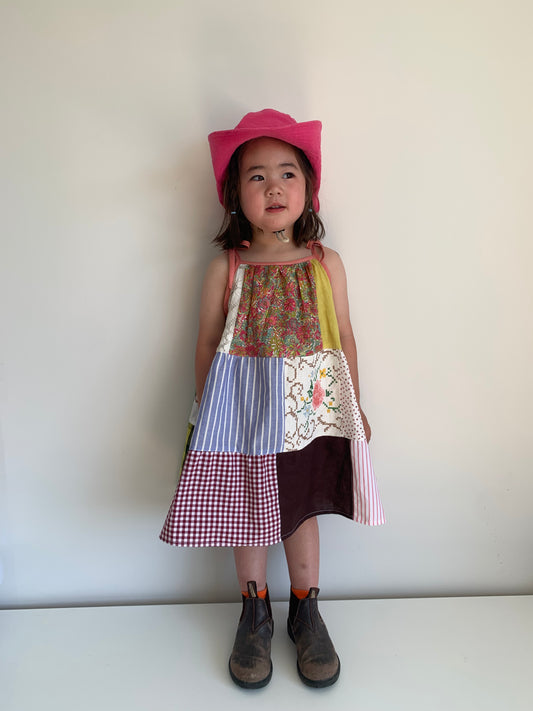 Girls Patchwork Dress/One of a kind