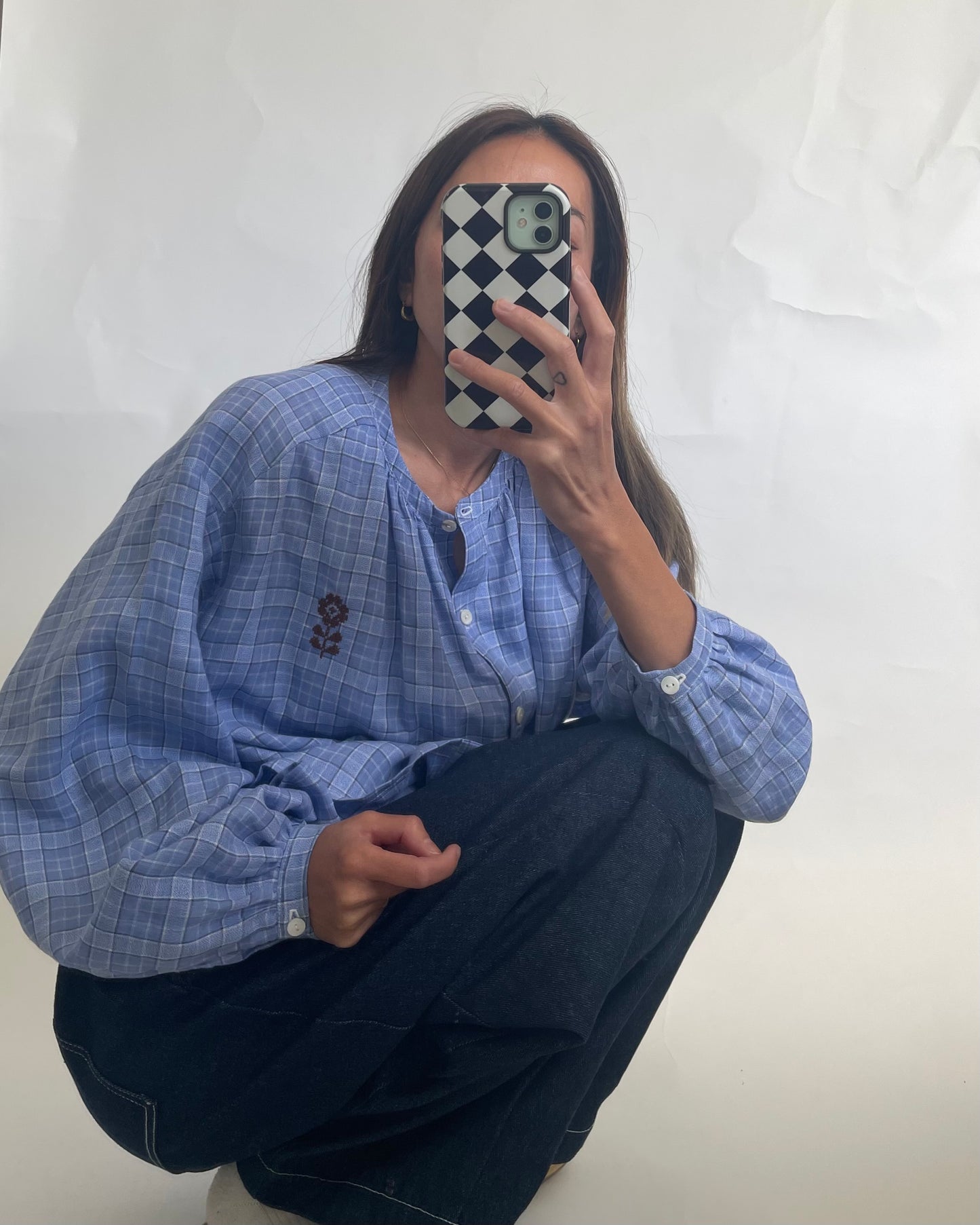 Womens Linen Garden Folk Blouse