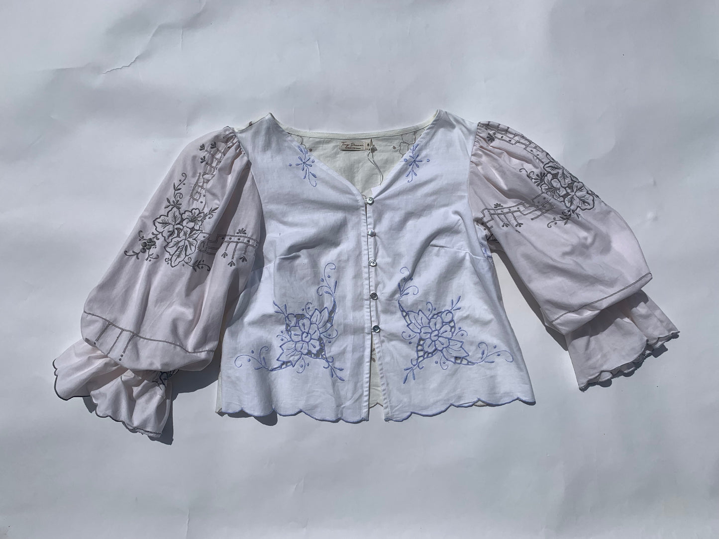 Vintage repurposed fabric blouse /One of a kind (NZ 8)