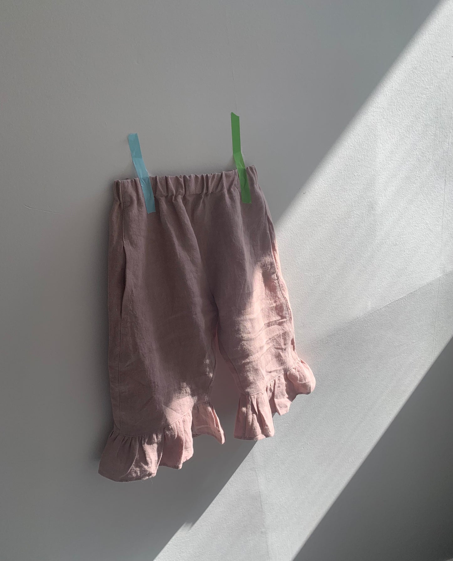 Linen Girls Ruffle Pants