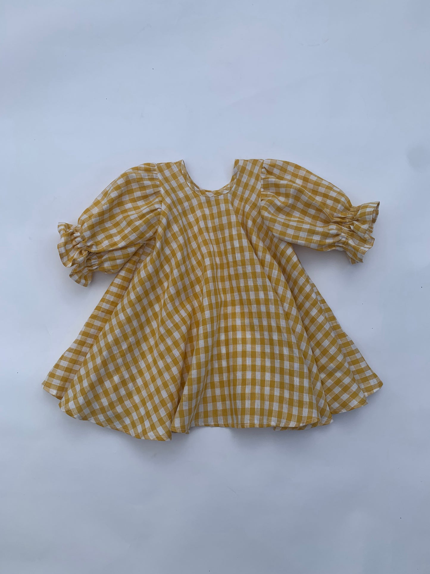 Linen Peony Dress/Gingham