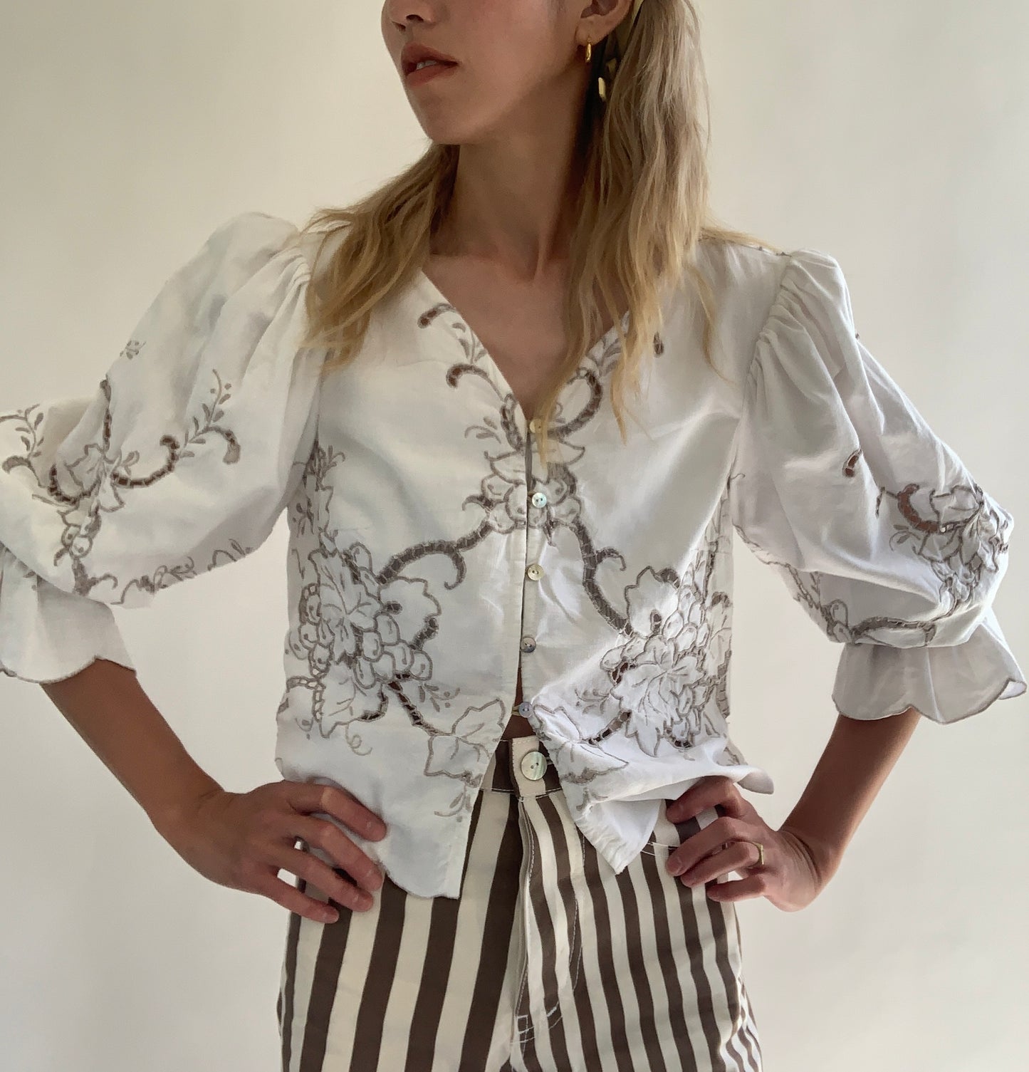 Vintage repurposed fabric blouse /One of a kind (NZ 6)